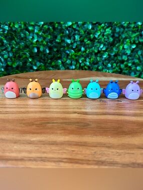Squish-a-longs by Squishmallows Rainbow Moth, Butterfly, and Caterpillar Bundle